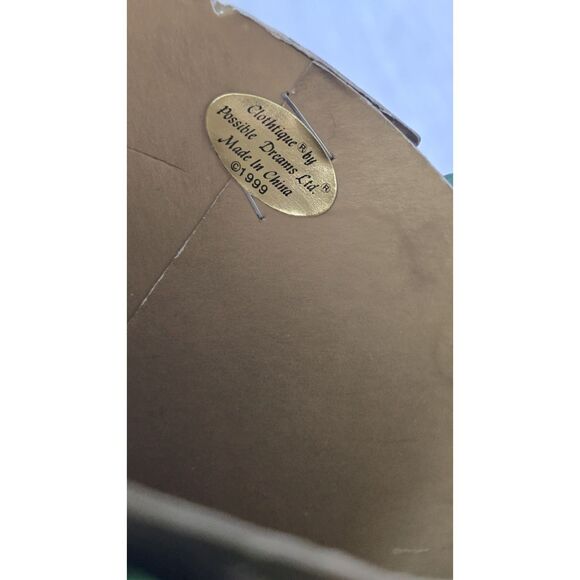 VTG 90s Paper Mache Clothtique Angel Christmas Tree Topper /Decor Green Pink - Picture 7 of 8